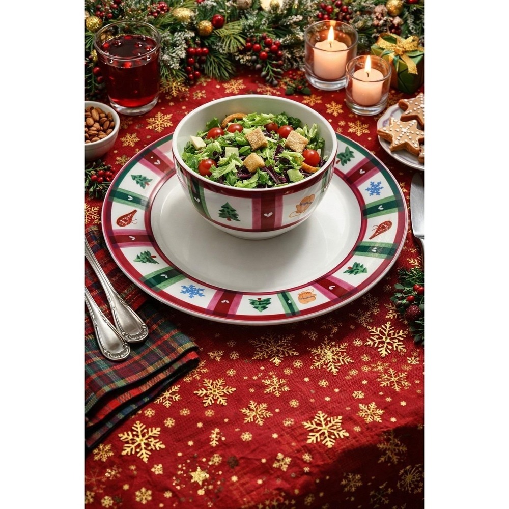 Pfaltzgraff SNOW BEAR Dinner Plate 11" & Large 5 3/4" Bowl Holiday Christmas